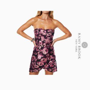 RAMY BROOK Avril Strapless Mini Dress (Pink Jacquard)